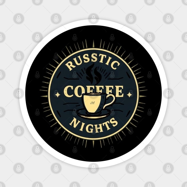 Rustic Coffee Story Nights books Magnet by SR8891